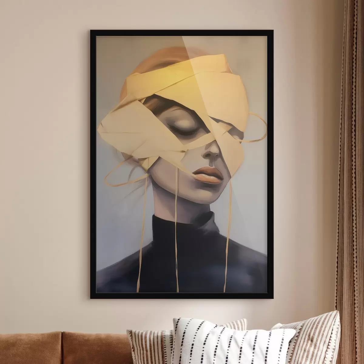 Poster Vrouwenportret met verband f45472