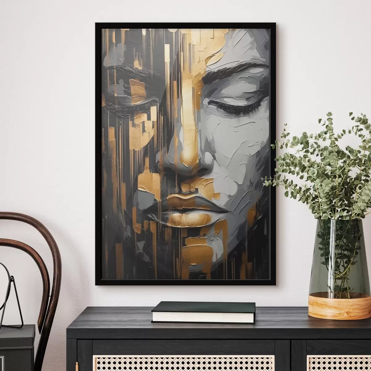 Poster Abstract vrouwenportret f45475