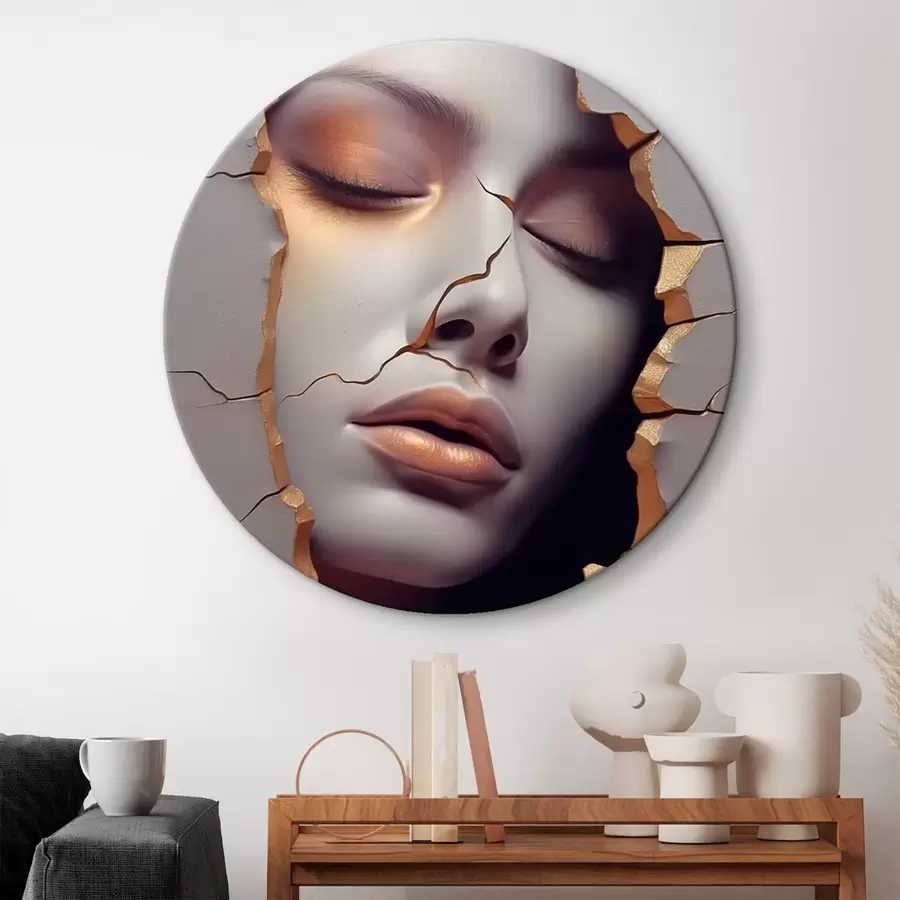  Peintures Le visage dans les fissures r45461