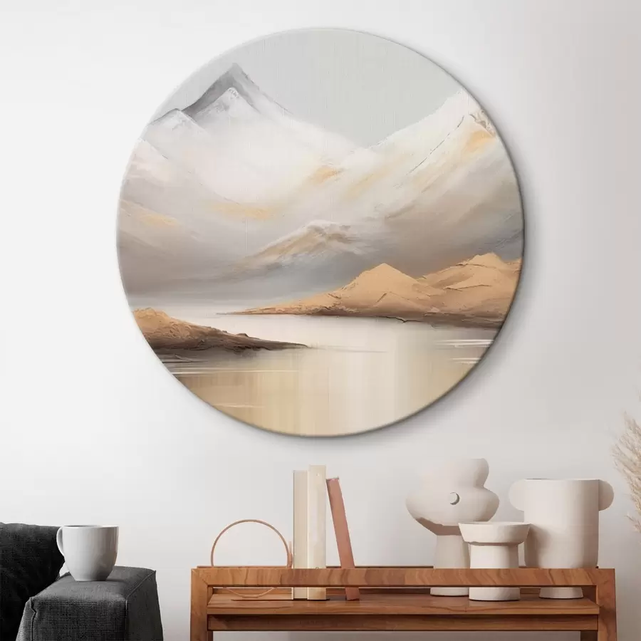  Peintures Lac de montagne sous les sommets enneigés r45466