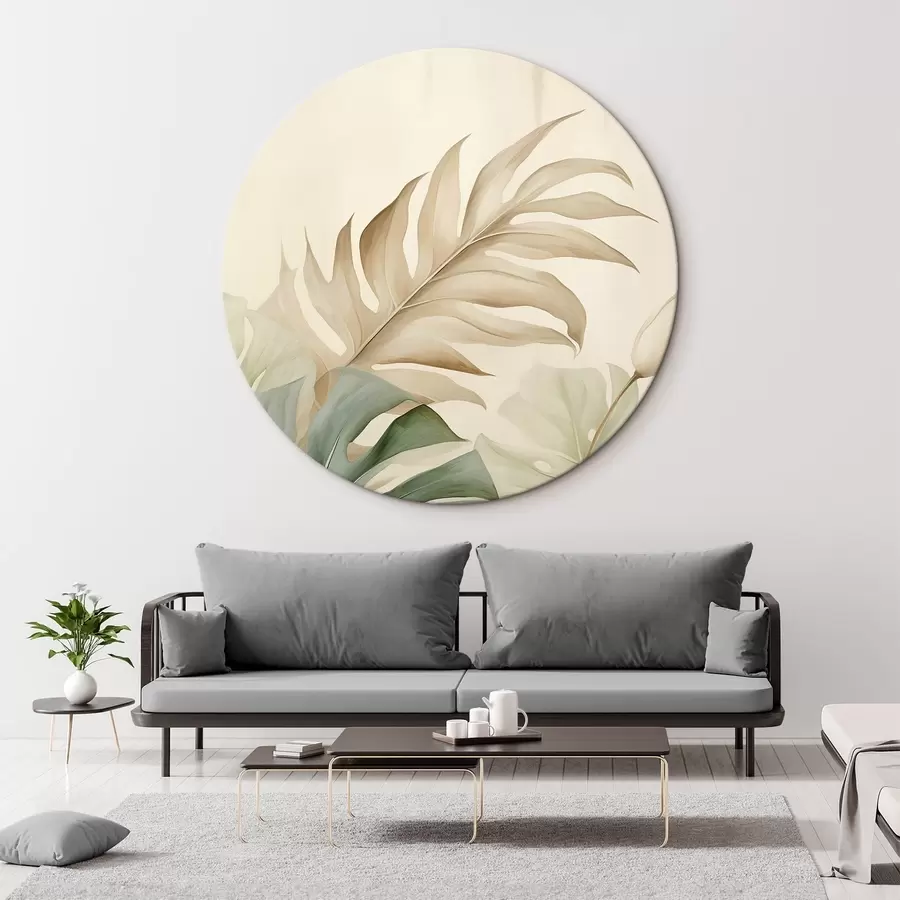  Schilderijen Tropische bladeren op lichte achtergrond r45617