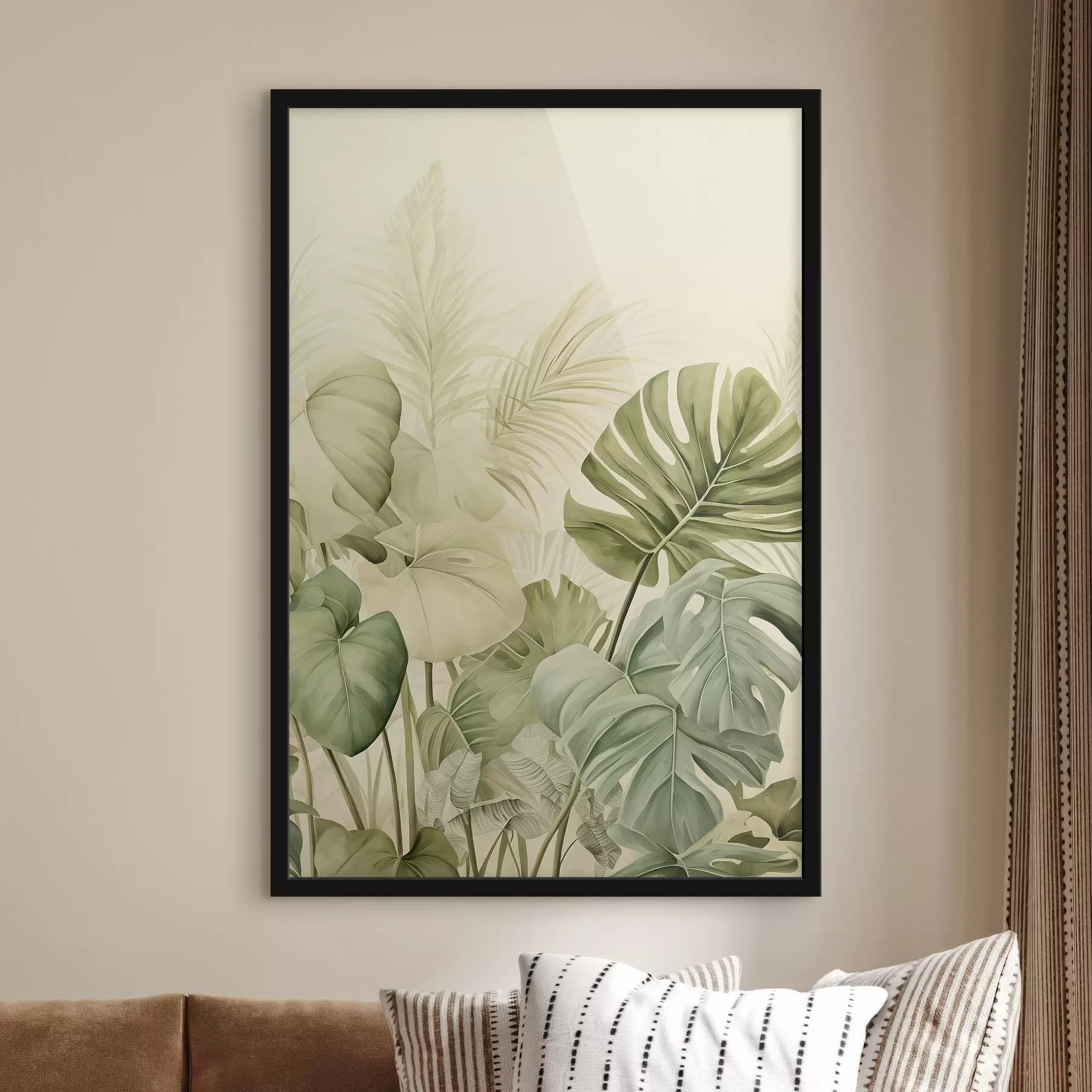 Papier peint photo Feuilles tropicales et feuilles de monstera f45615