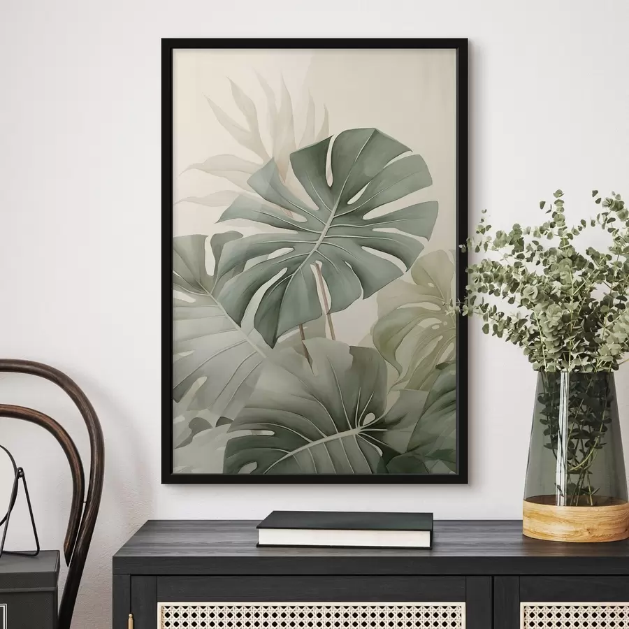 Papier peint photo Grande feuille de monstera f45616