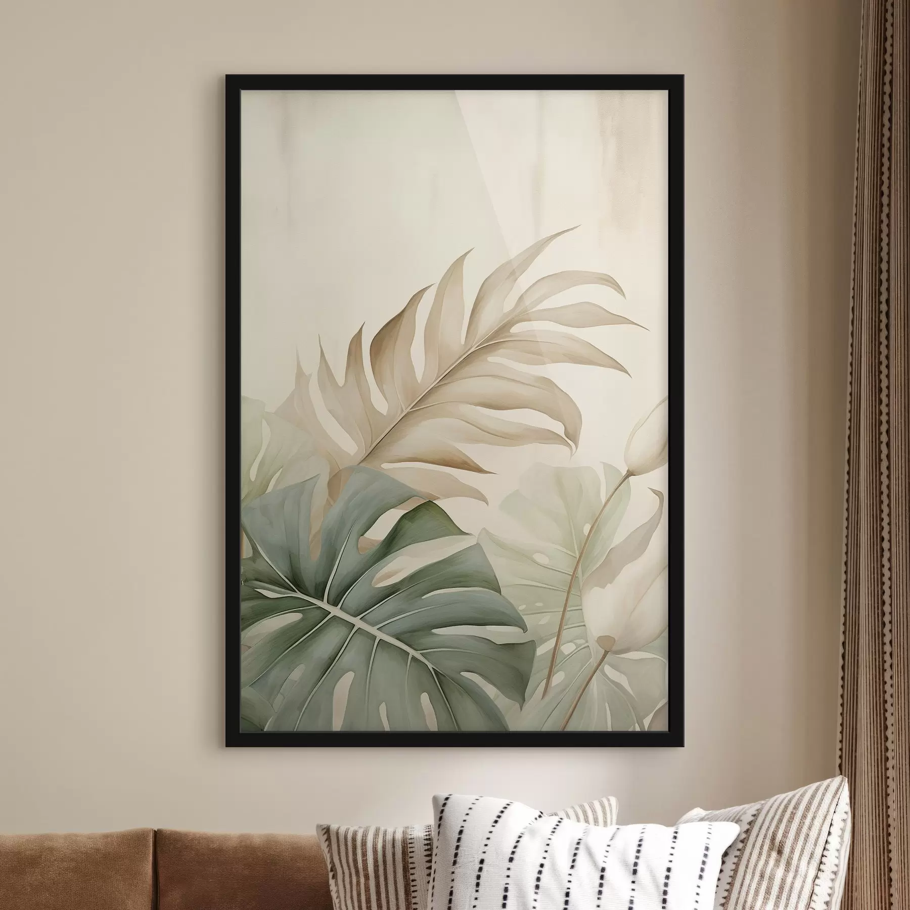 Papier peint photo Feuilles tropicales sur fond clair f45617