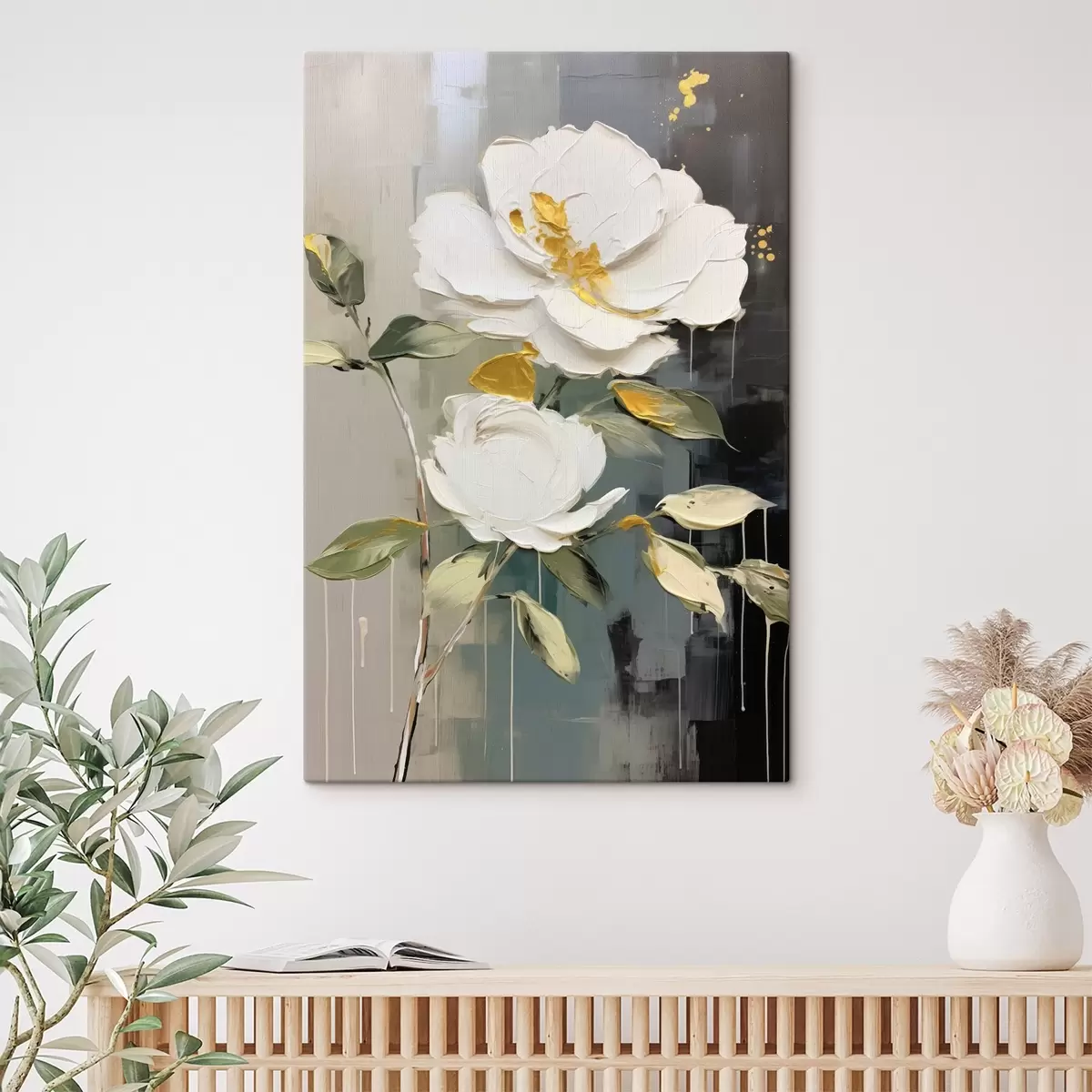  Peintures Fleurs volumineuses : motif décoratif dans les tons clairs et foncés s45531