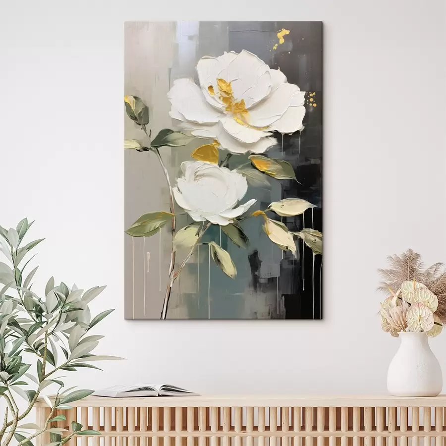  Peintures Fleurs volumineuses : motif décoratif dans les tons clairs et foncés s45531