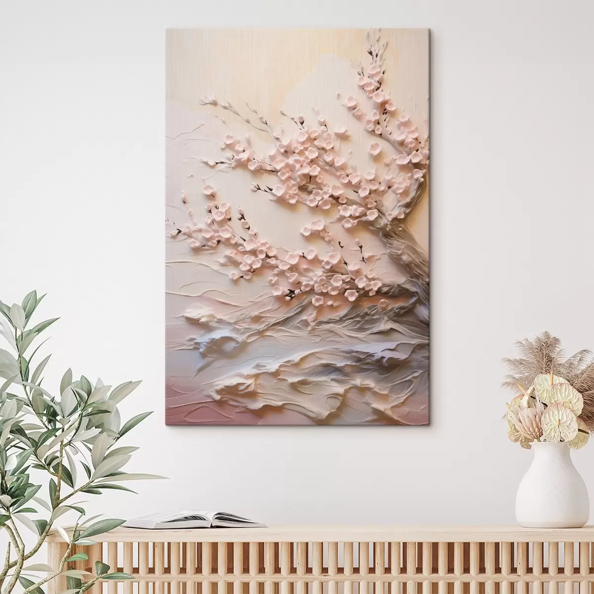  Peintures Composition en relief de sakura dans des tons pastel s45544