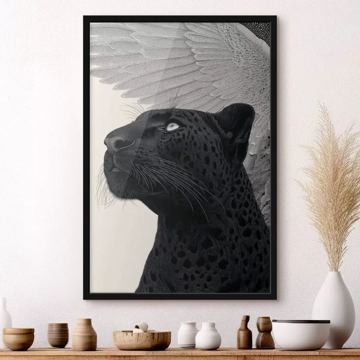 Affiche Composition graphique : panthère avec des ailes f45548