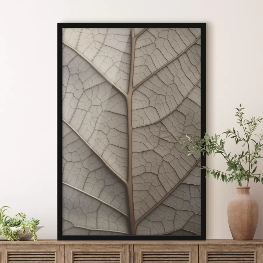 Fotobehang Droog blad met nerven f45604