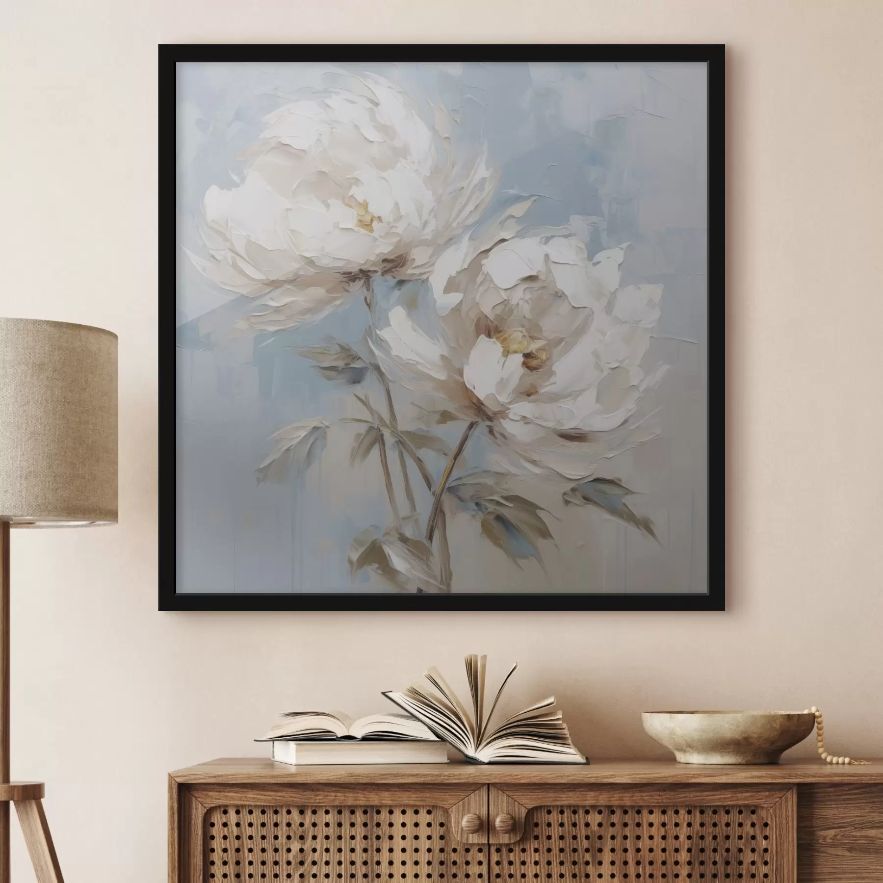 Fotobehang Pioenrozen imitatieschilderij f45607