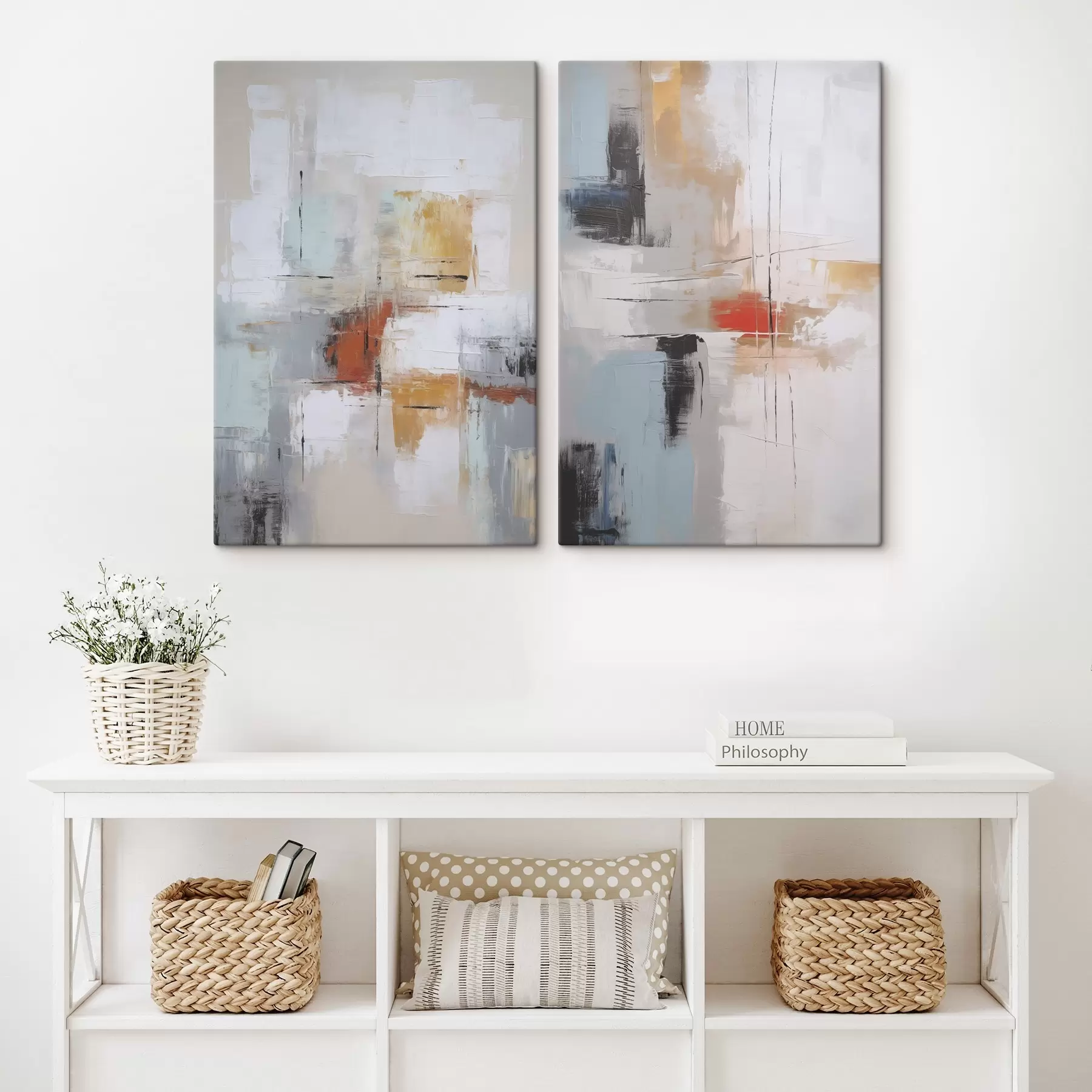  Schilderijen Abstractie imitatie van schilderen en schuren m00667