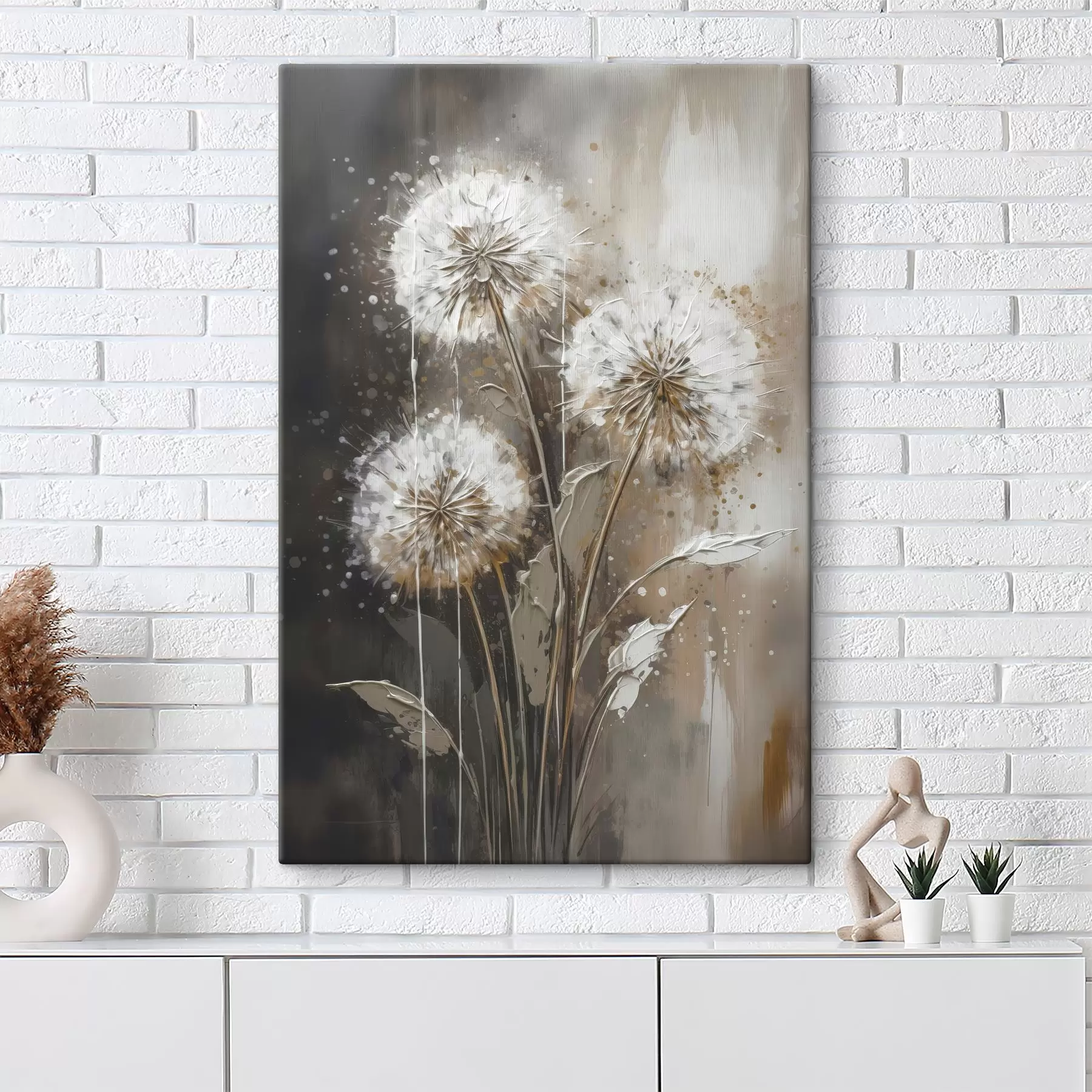  Schilderijen Abstracte paardenbloemen s45449