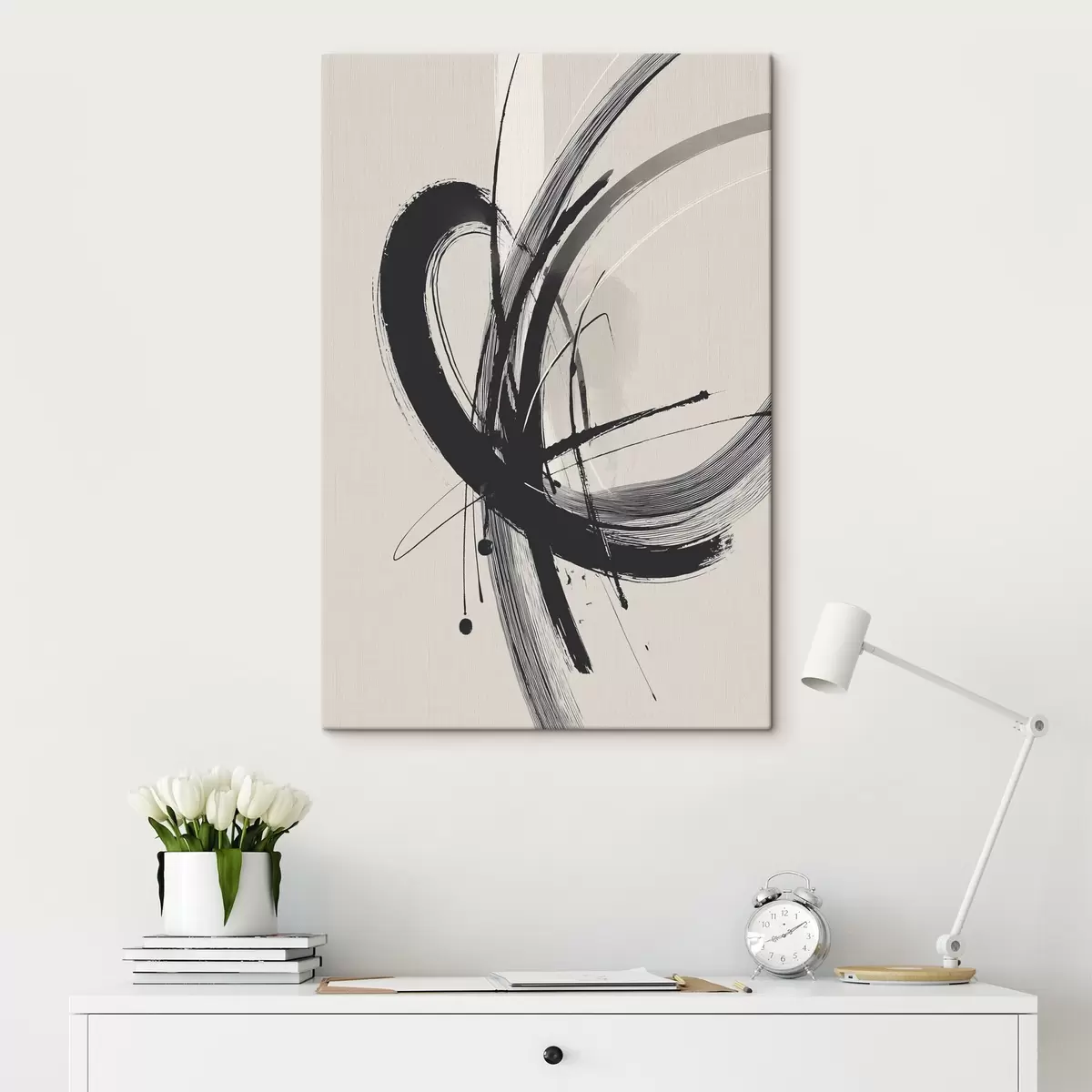  Peintures Coups de pinceau abstraits et minimalistes s45582