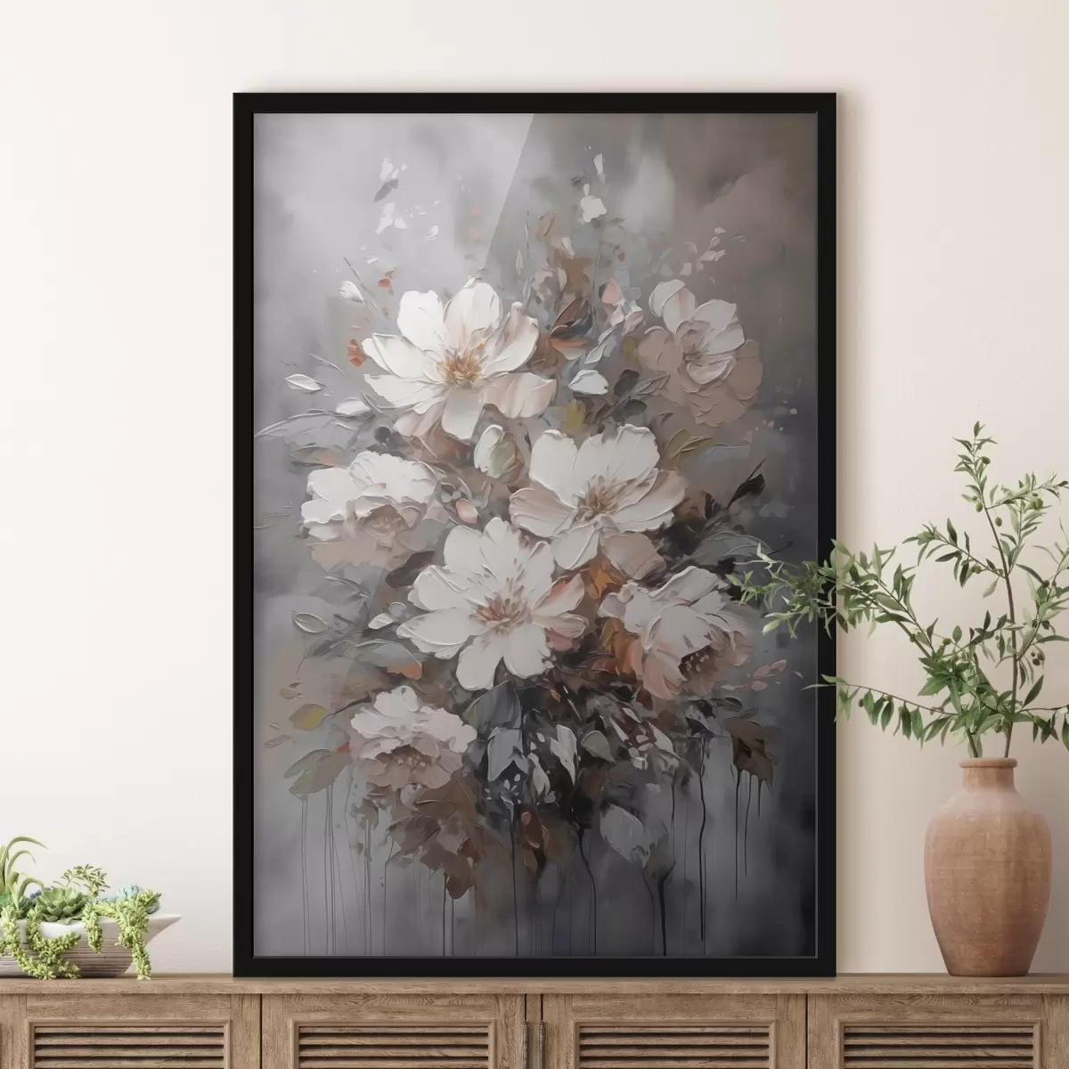 Poster Boeket van abstracte bloemen f45580
