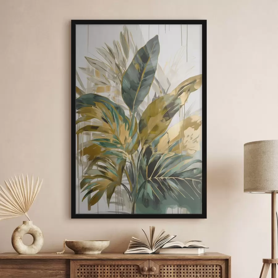 Papier peint photo Feuilles tropicales abstraites f45589