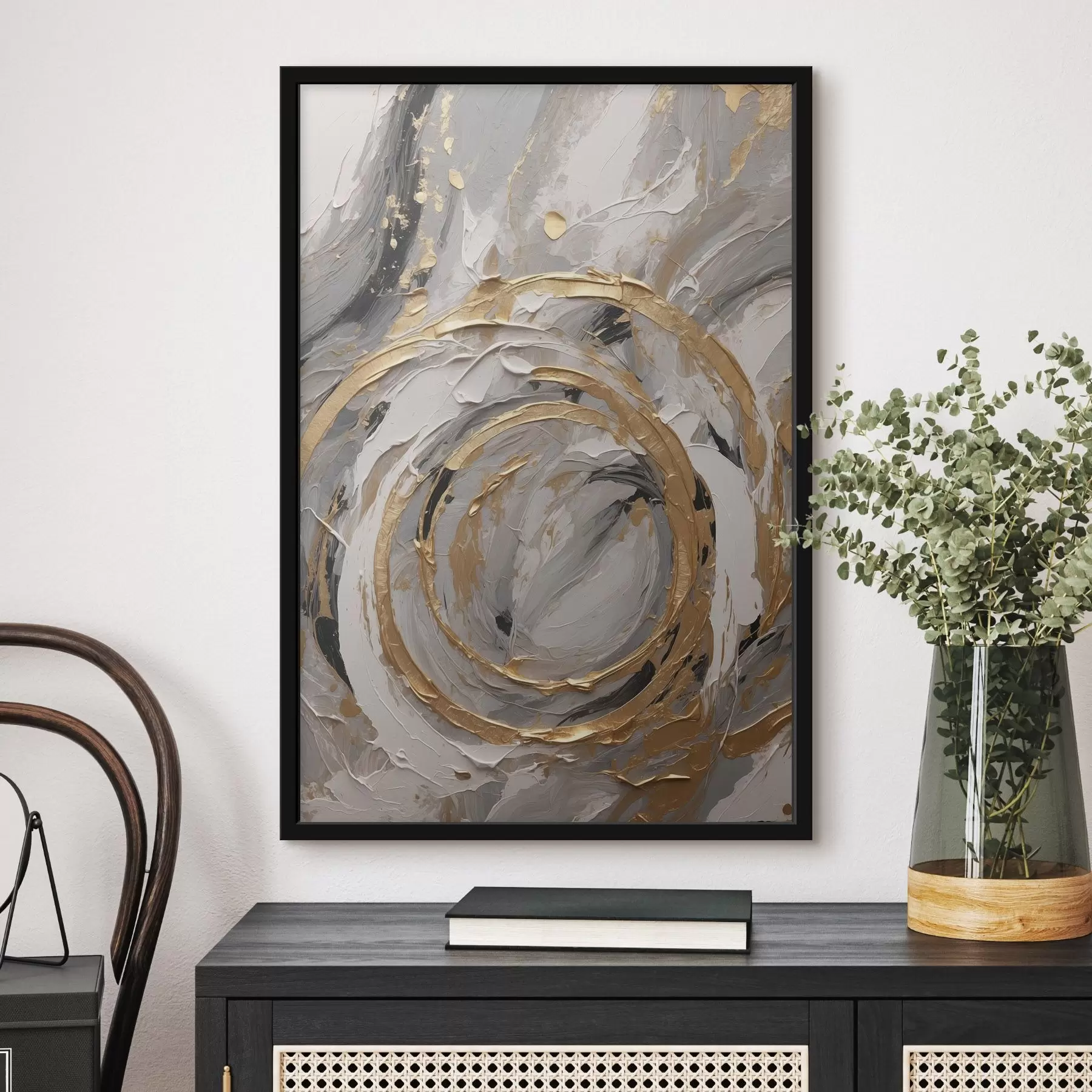 Fotobehang Witte pony met roze manen en bloemen f45487