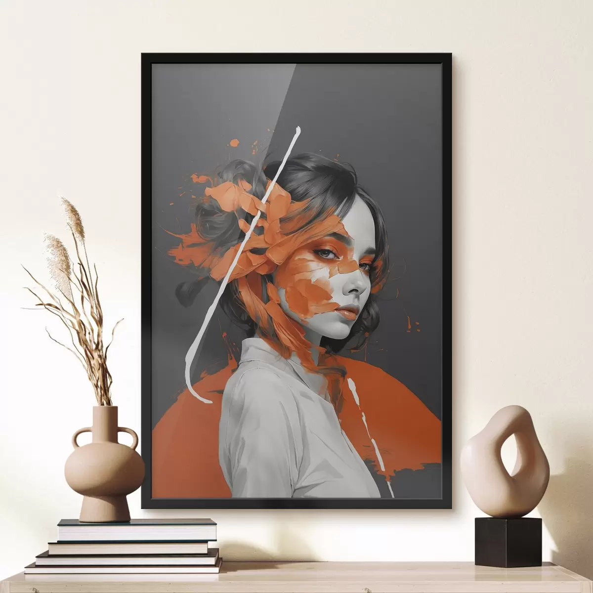 Affiche Iris violet avec bourgeons sur fond délicat f45489