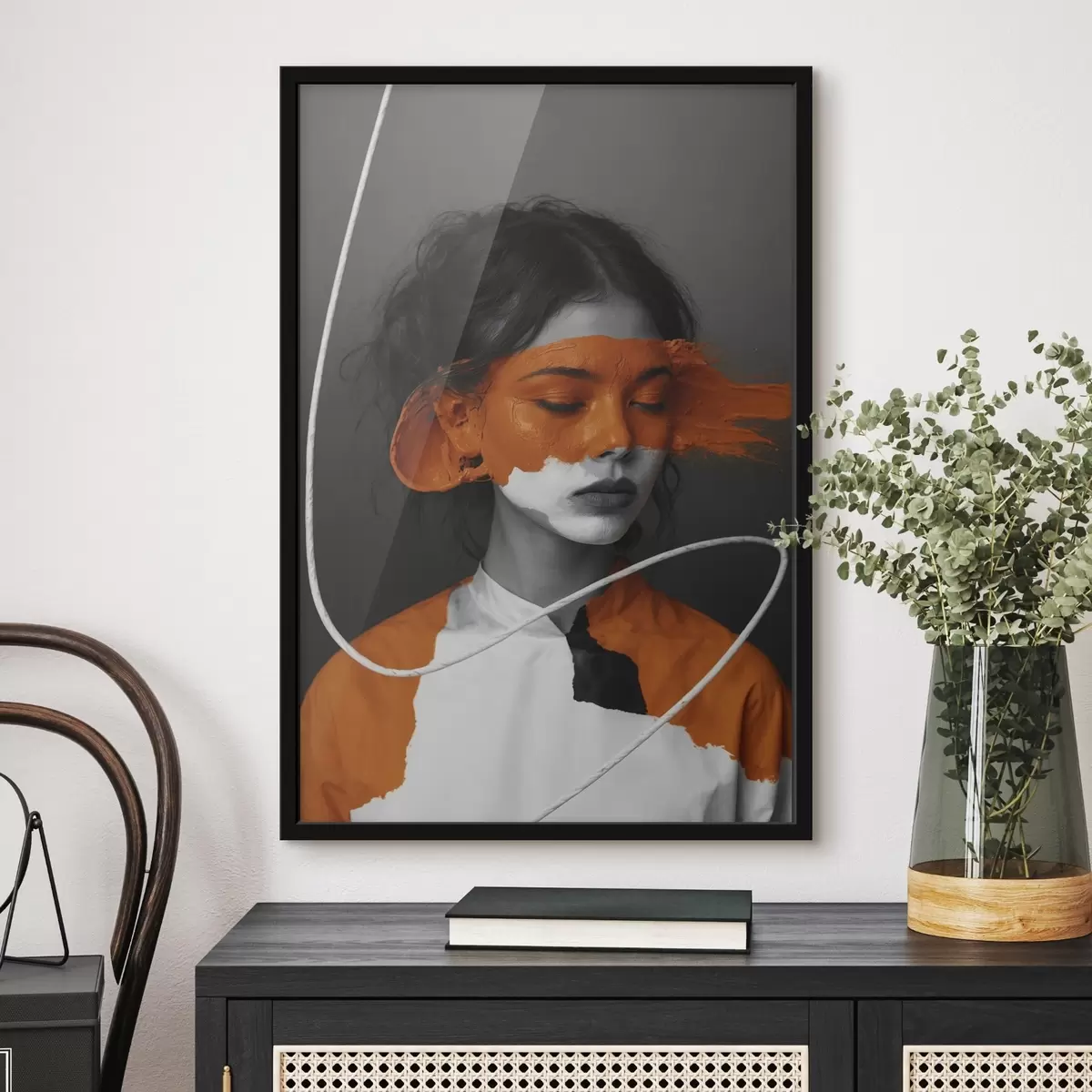 Affiche Fleur violette dans le style de la peinture volumétrique f45495