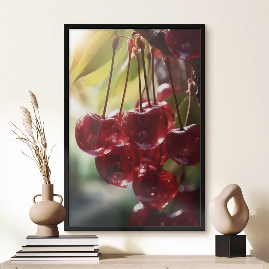 Fotobehang Portret van een meisje met abstract oranje schilderij f45498