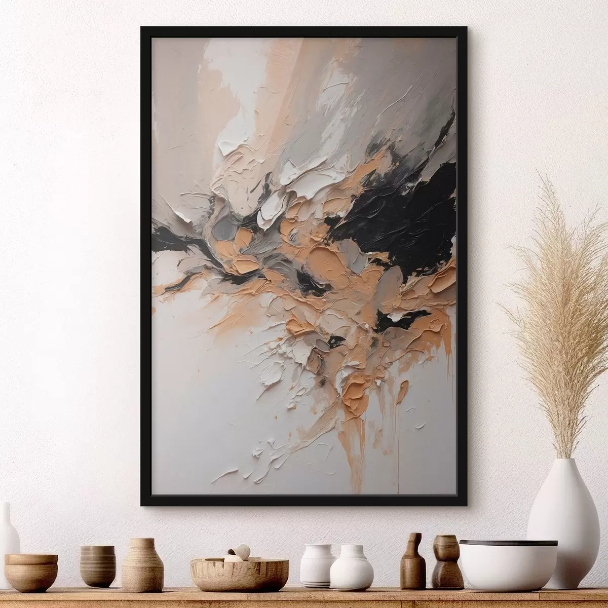 Poster Abstracte textuur met verfstreken f45619