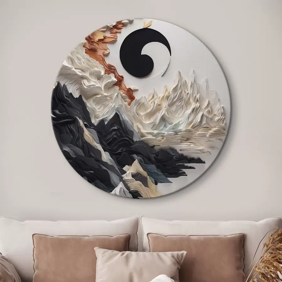  Peintures Paysage abstrait avec des montagnes dans un style papier r45482