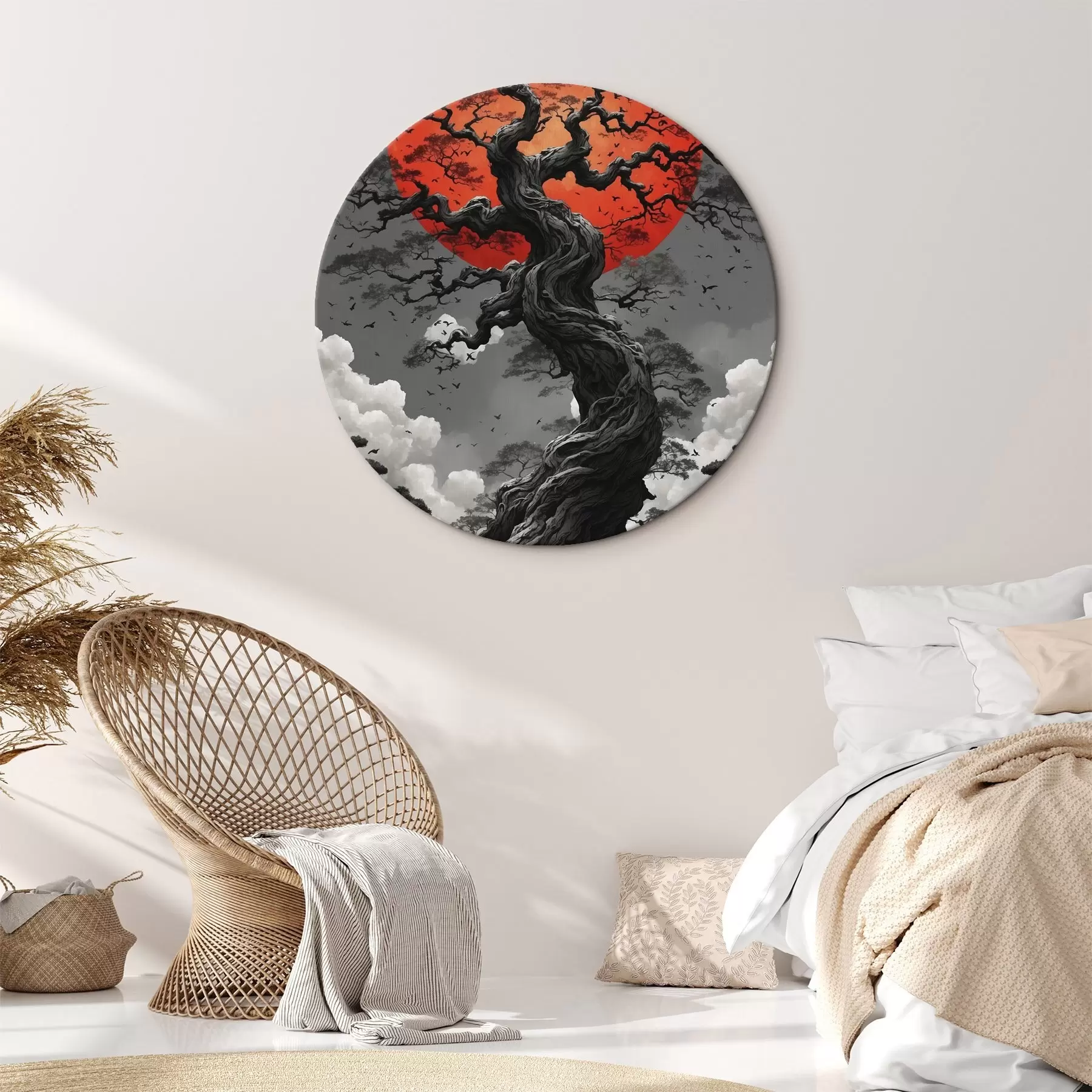  Schilderijen Abstract landschap met bergen in een papieren stijl r45485