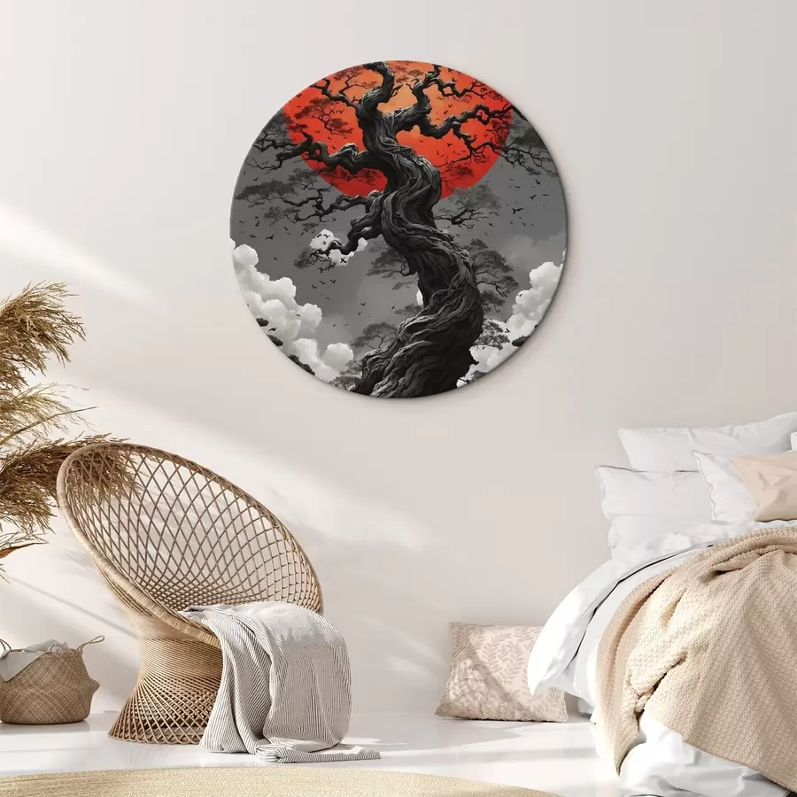  Schilderijen Abstract landschap met bergen in een papieren stijl r45485