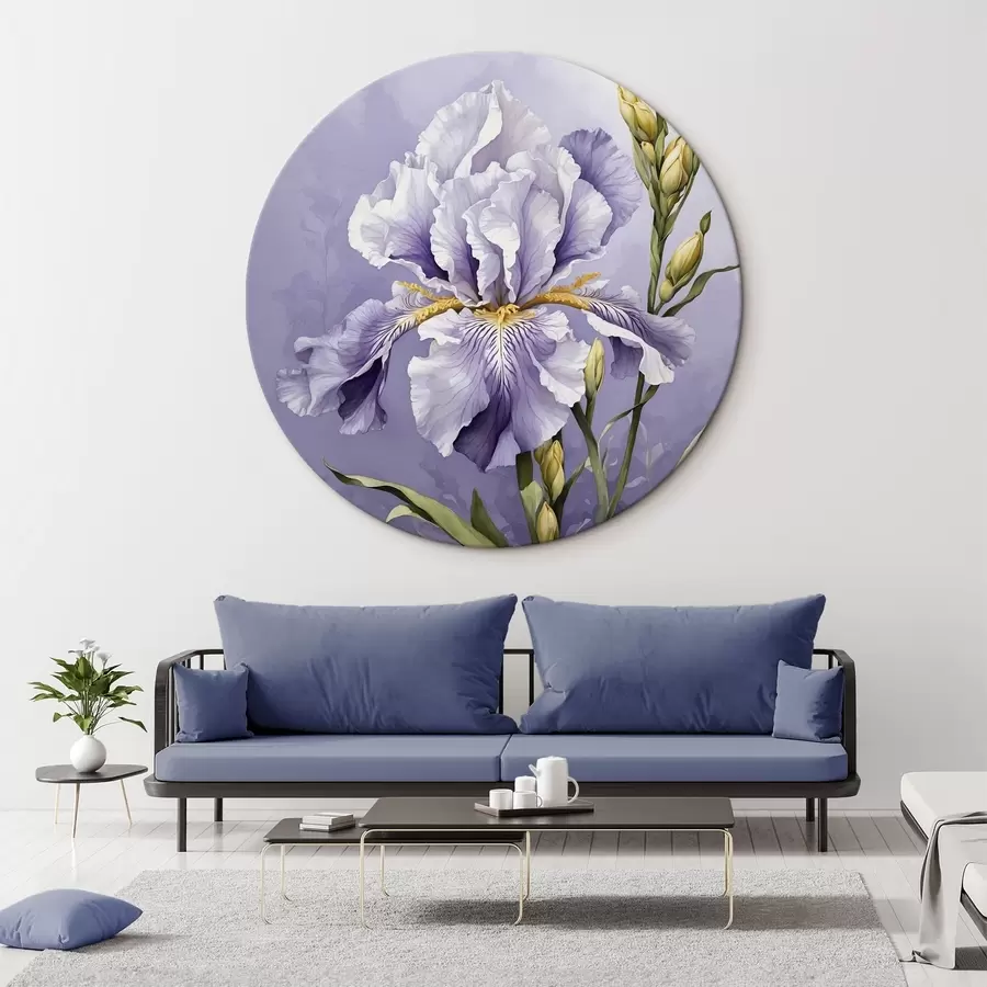  Peintures Oiseau bleu sur une branche avec des feuilles de style aquarelle r45486