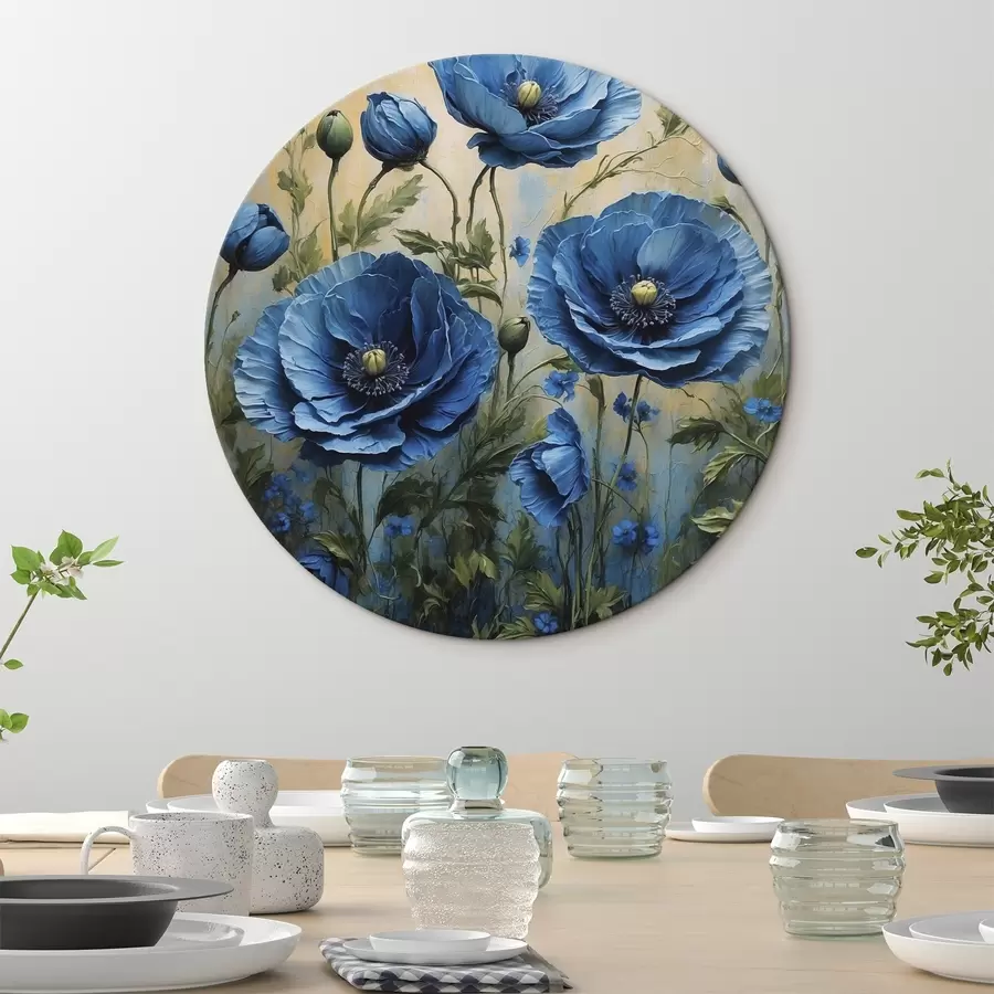  Schilderijen Oude boom tegen een rode zon r45488