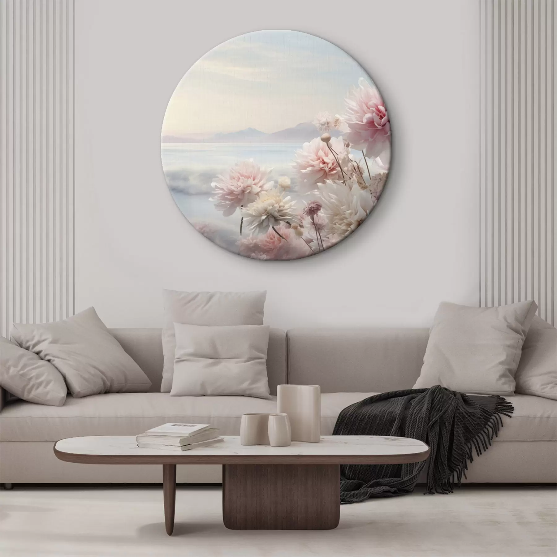  Peintures Peinture abstraite dans les tons blanc, bleu et bleu foncé r45496