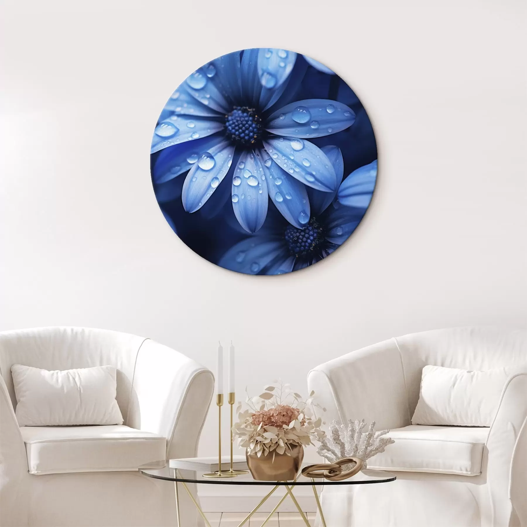  Schilderijen Delicate roze bloemen aan zee bij zonsopgang r45499