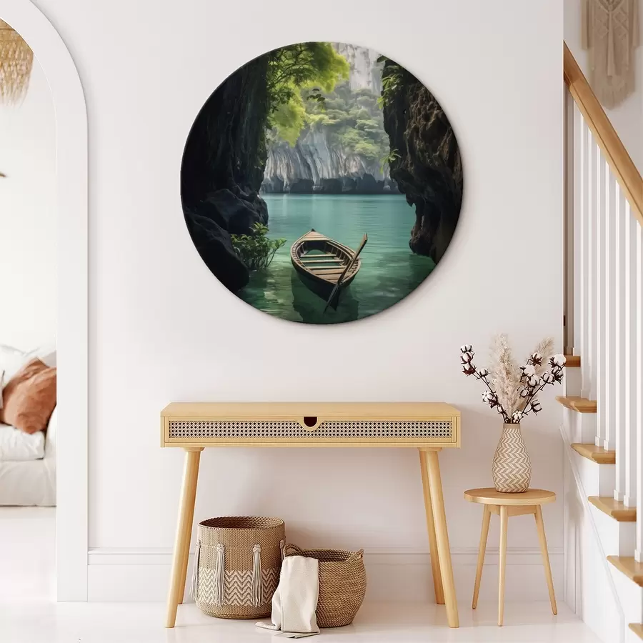  Peintures Un arbre solitaire au bord d'un lac sous un ciel rose r45507