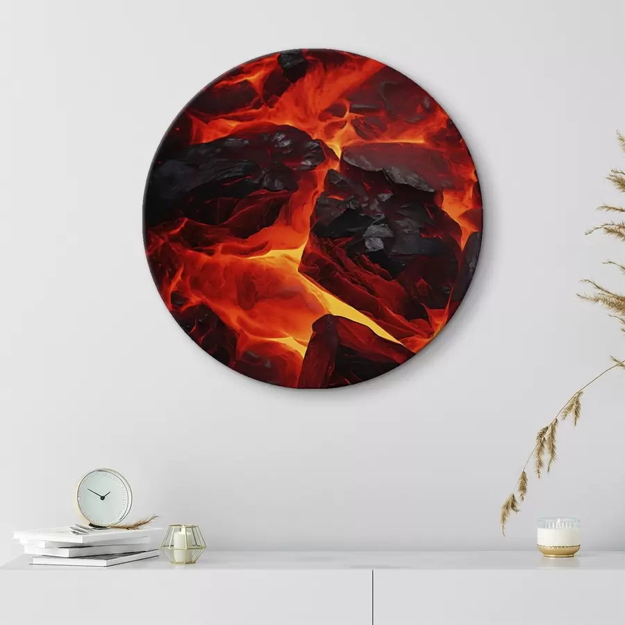  Schilderijen Roodgloeiende stenen met lavastromen r45515