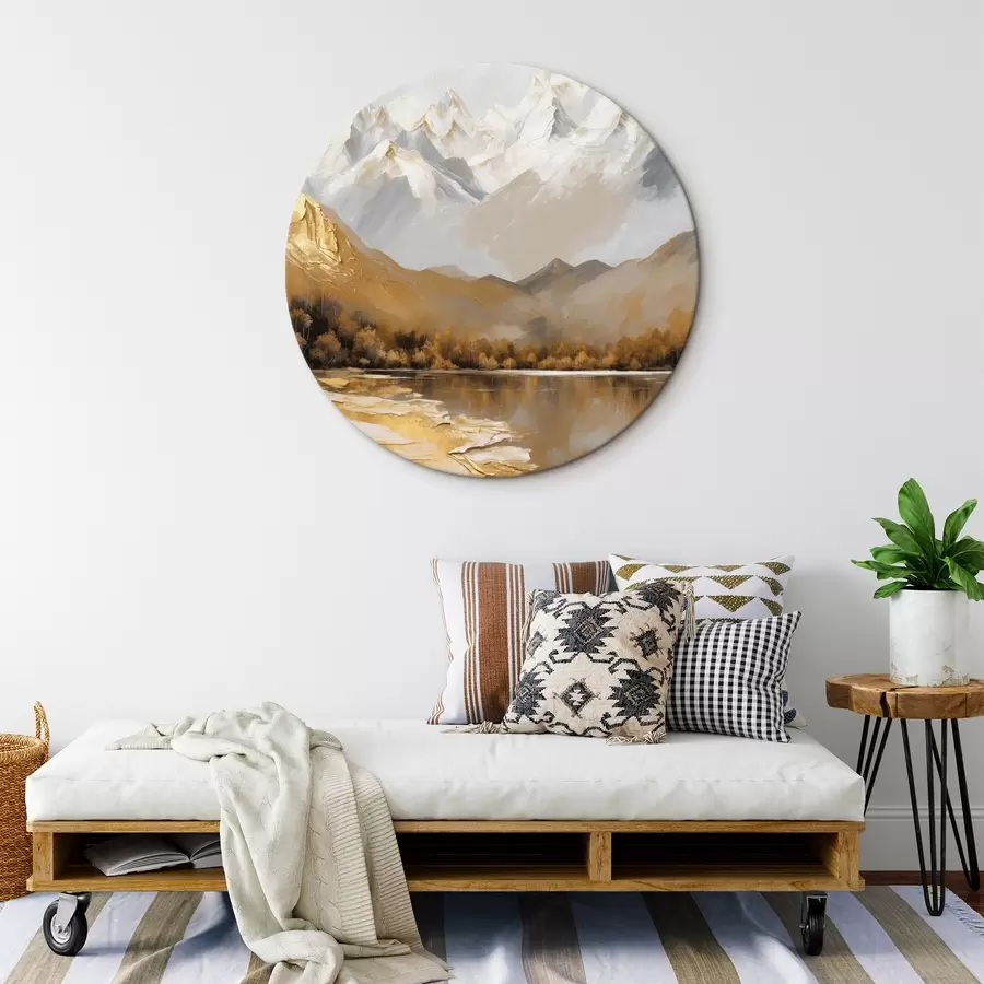  Peintures Paysage de montagne avec un lac et des arbres r45620