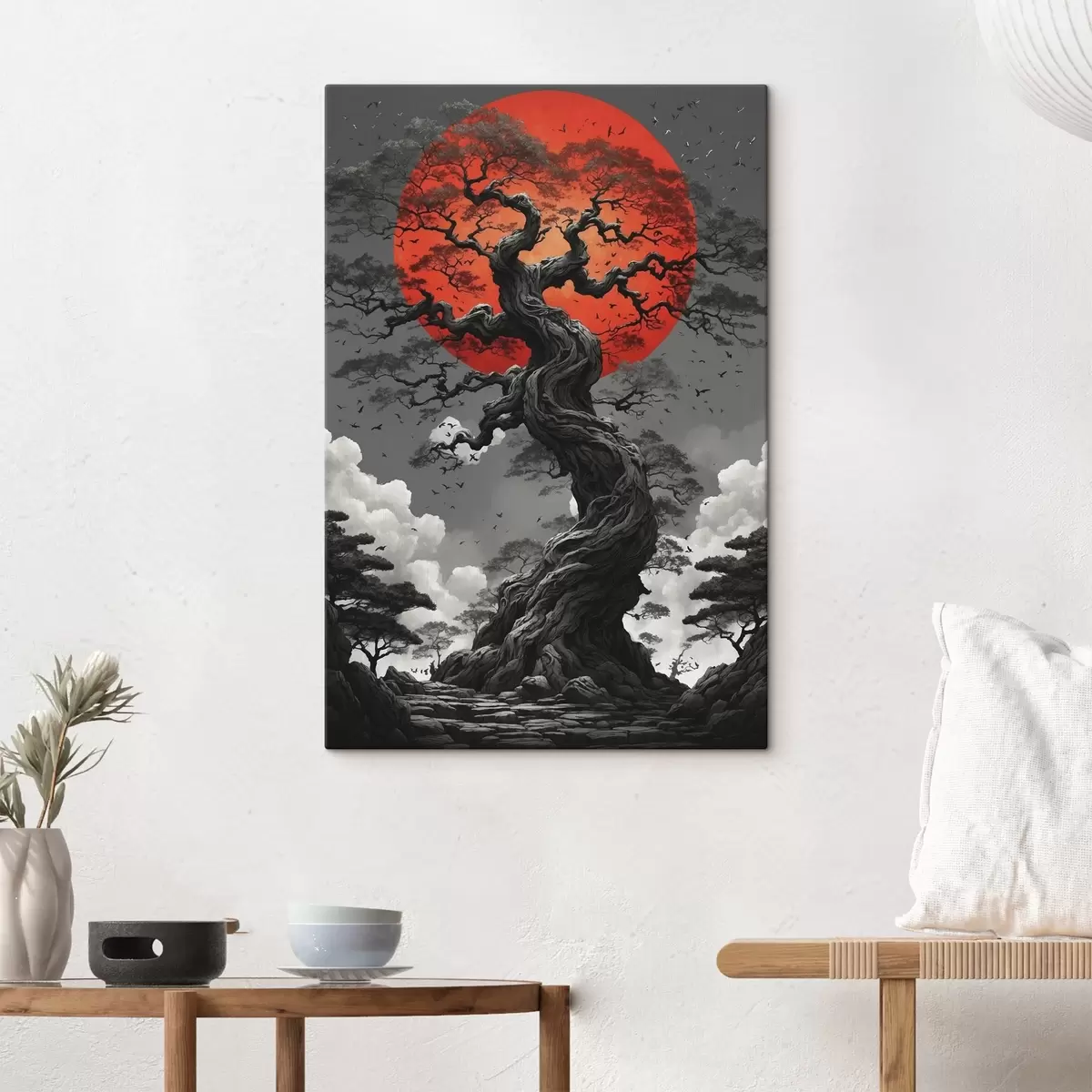  Peintures Paysage abstrait avec des montagnes dans un style papier s45485