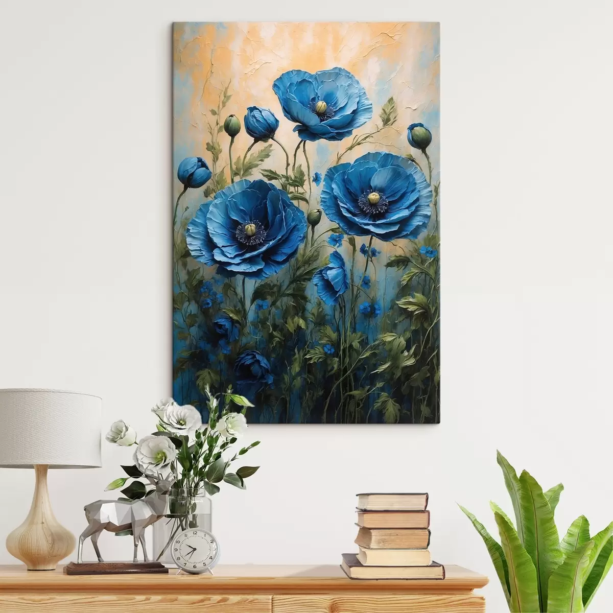  Peintures Vieil arbre contre un soleil rouge s45488