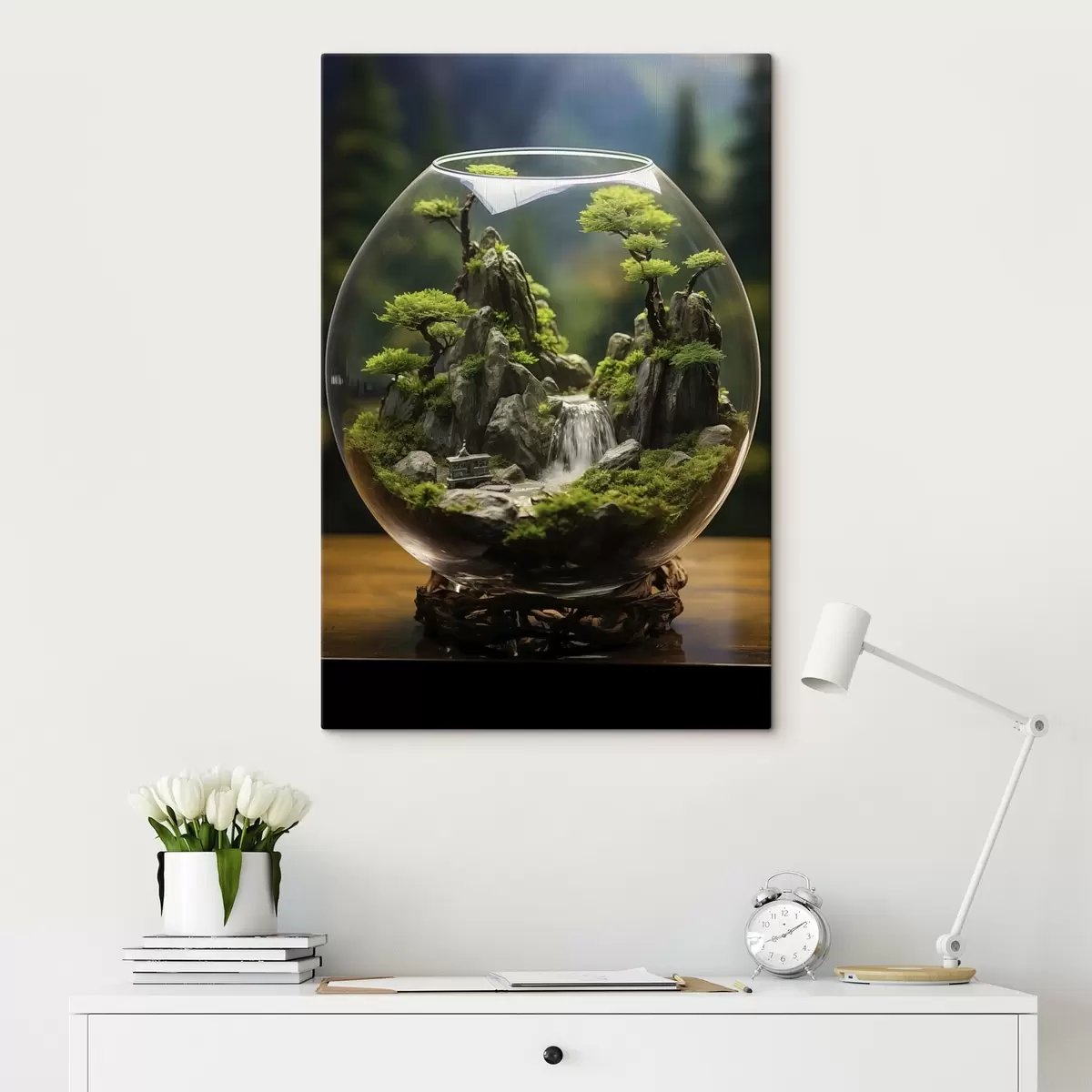  Peintures Fleur bleue avec des gouttes d'eau sur ses pétales s45502