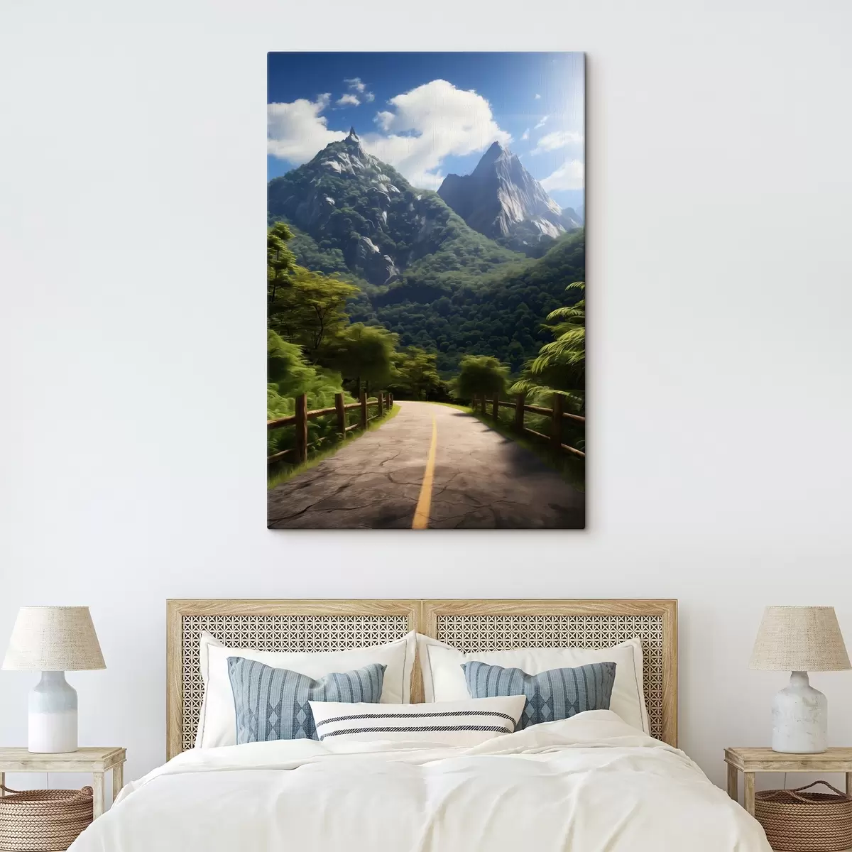  Peintures Route de montagne parmi les arbres verts s45525