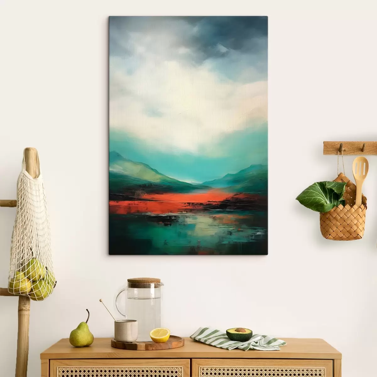  Peintures Paysage lumineux avec nuages et montagnes s45626