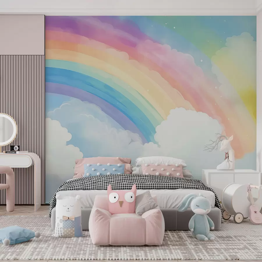 Fotobehang Regenboog aan de hemel w04487