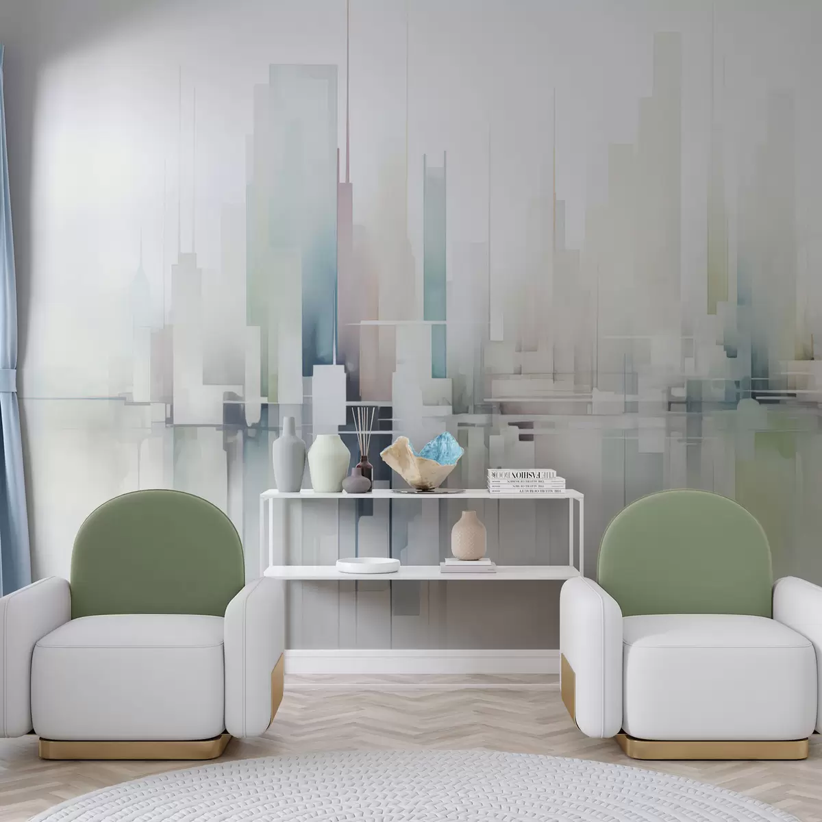 Fotobehang Abstracte stad w04488