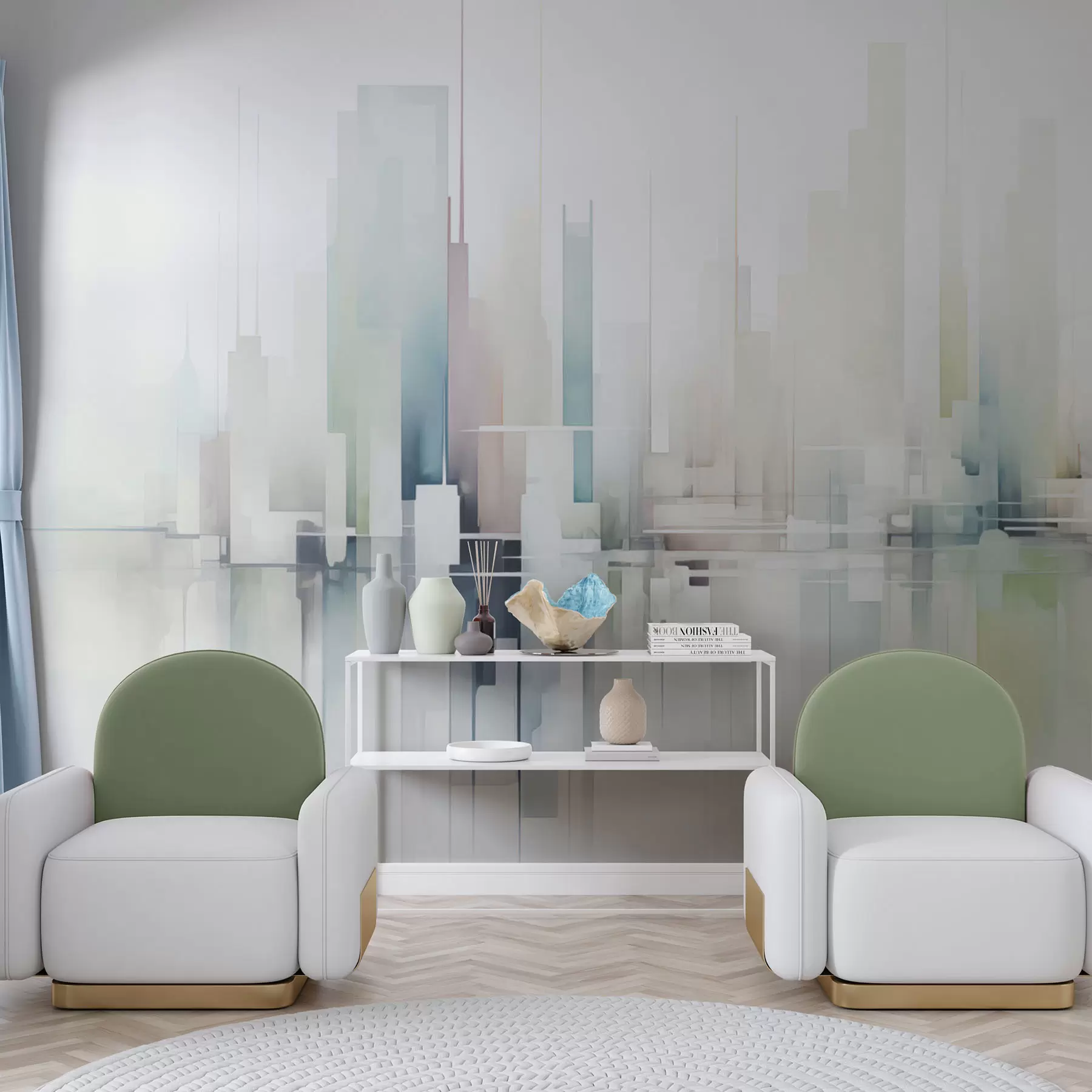 Fotobehang Abstracte stad w04488