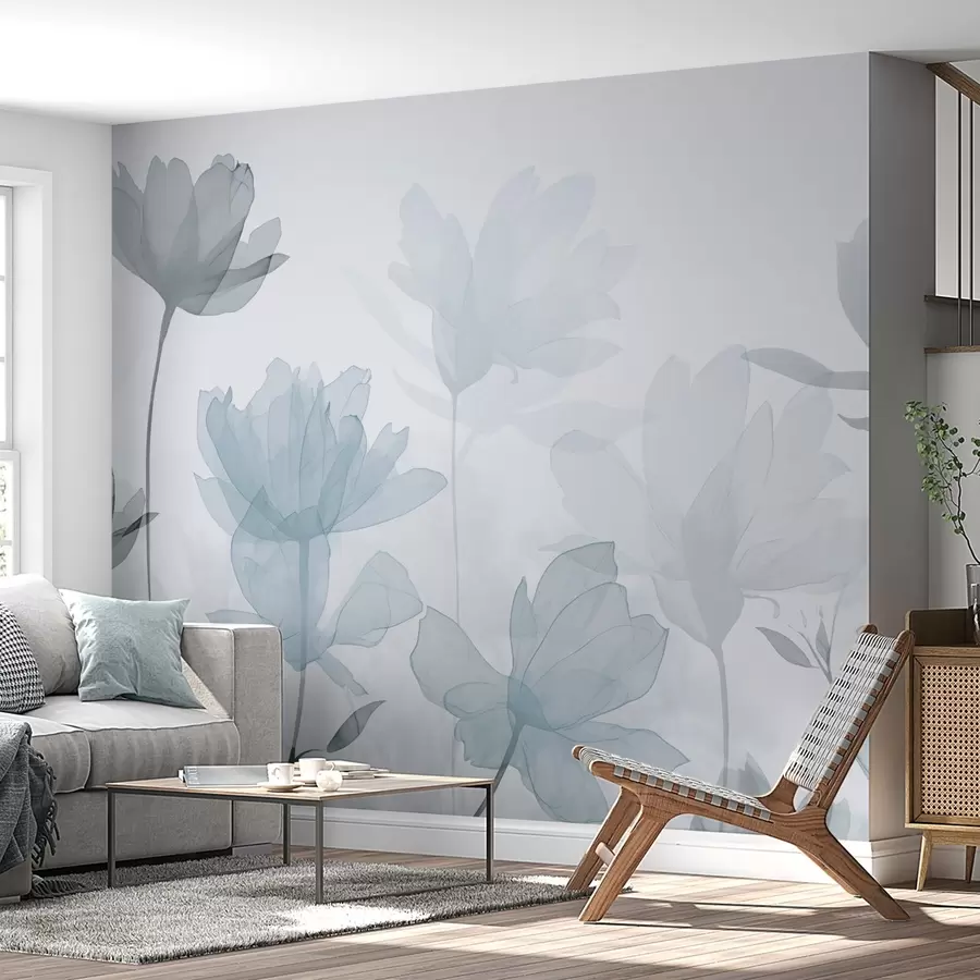 Fotobehang Silhouetten van bloemen w04489v1