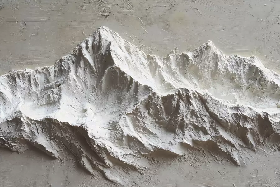 Papier peint photo Montagnes gaufrées dans des tons clairs avec texture w04396