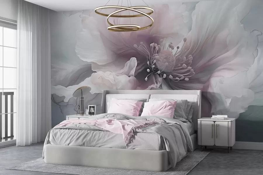 Fotobehang Delicate bloem met roze en witte bloemblaadjes w04446