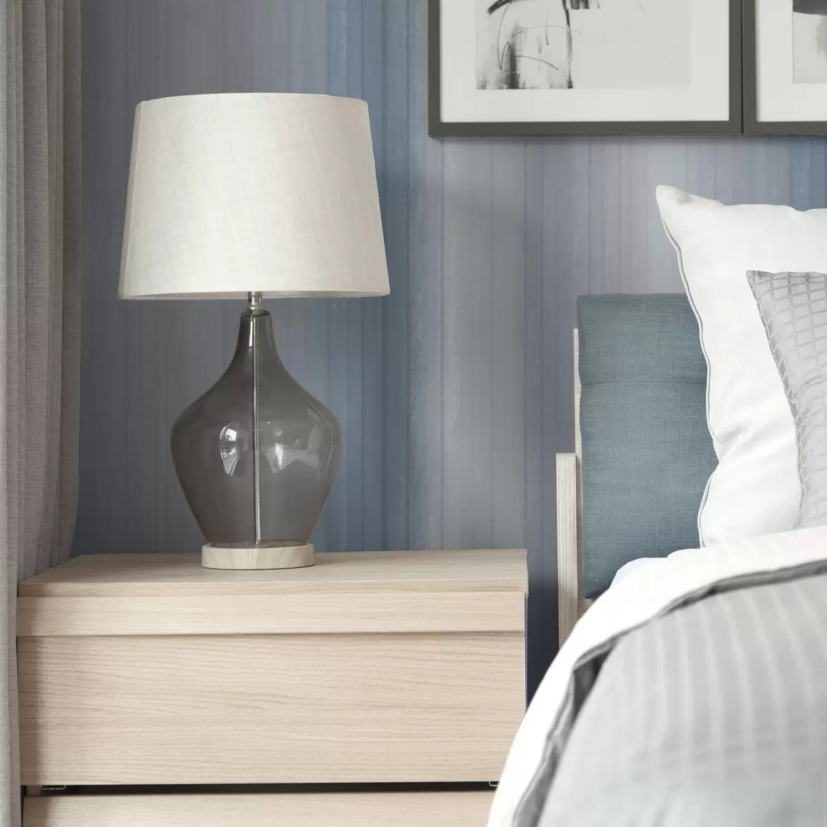 Behang Zachte blauw-grijze strepen a00506