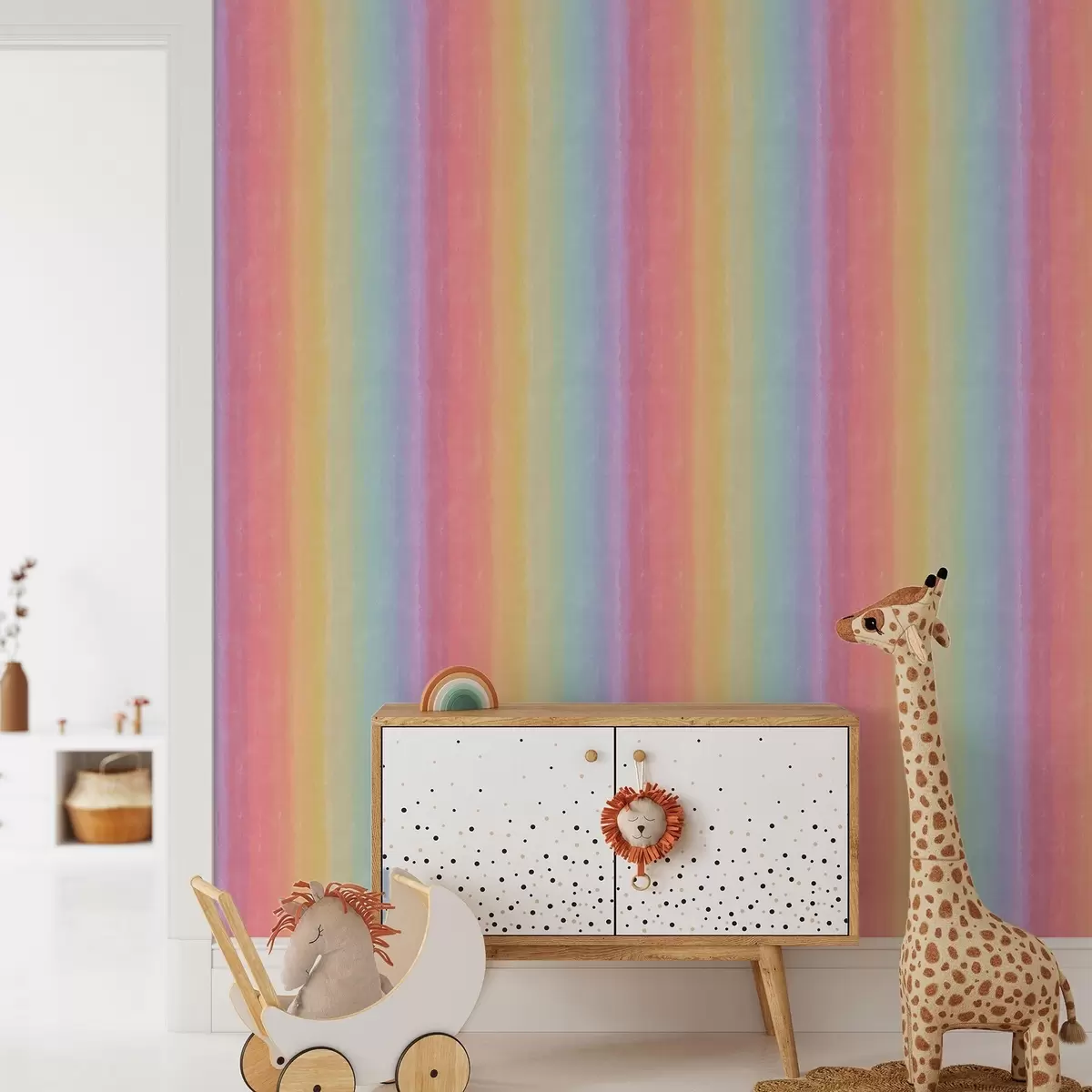 Behang Helder regenboogverloop met vloeiende overgangen a00512