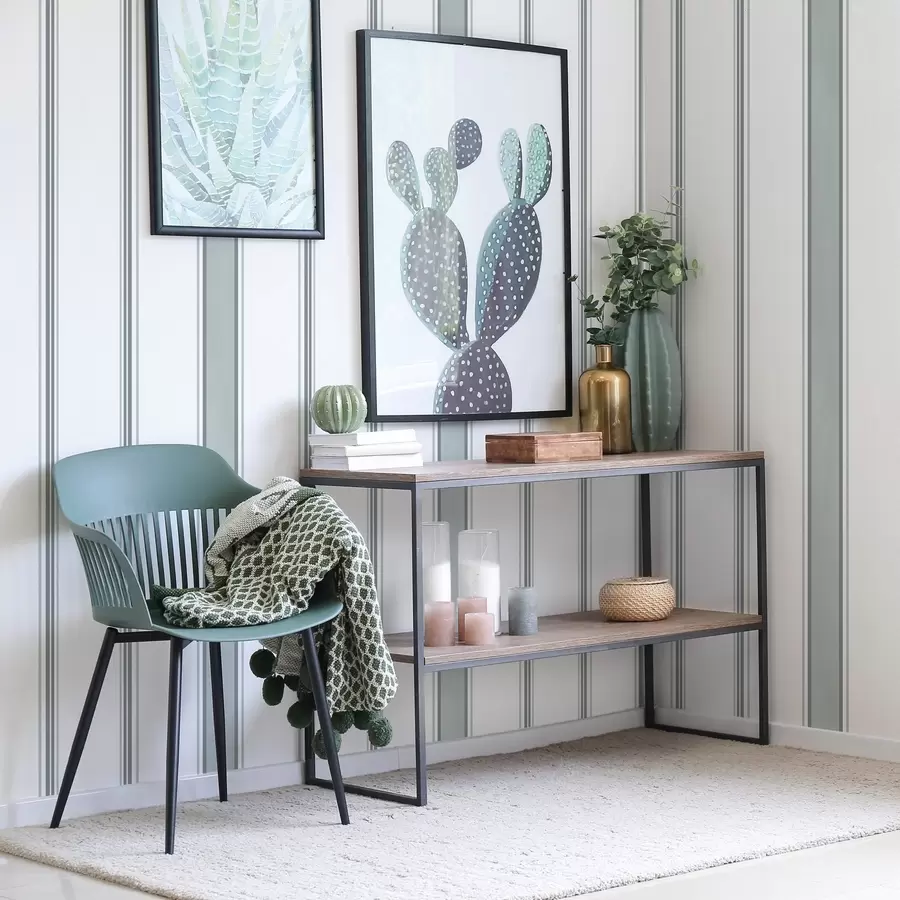 Papier peint photo Larges rayures dans une palette gris-bleu a00516