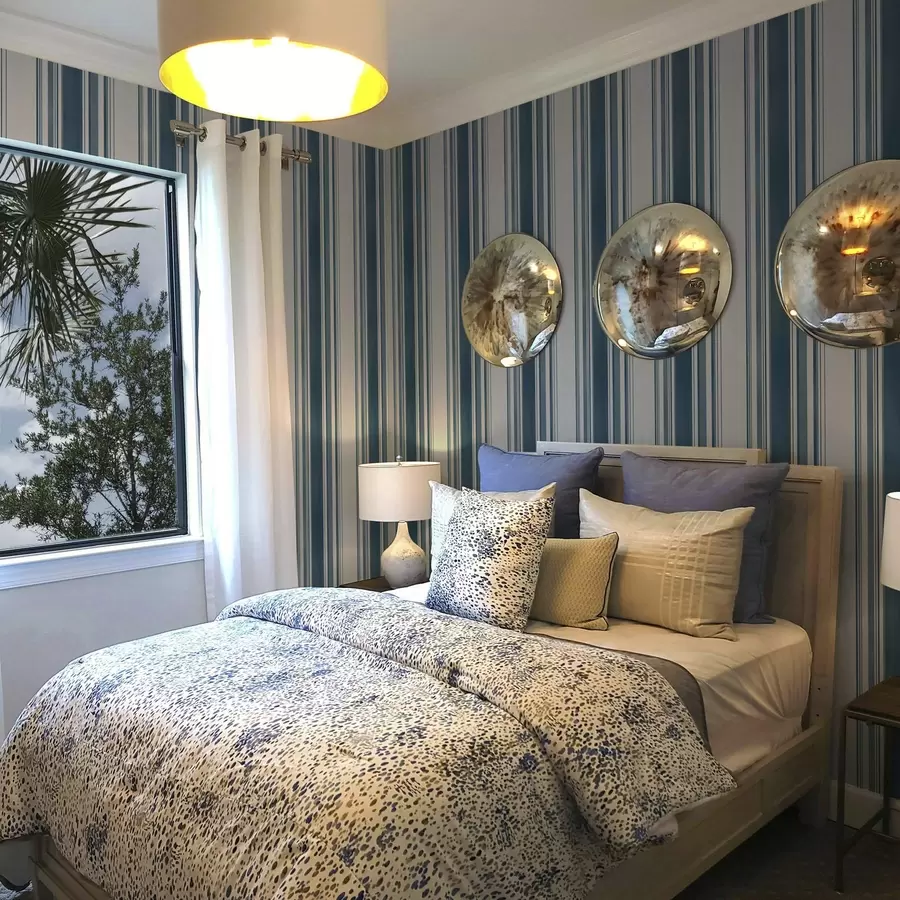 Papier peint photo Rayures bleues avec espaces blancs a00525