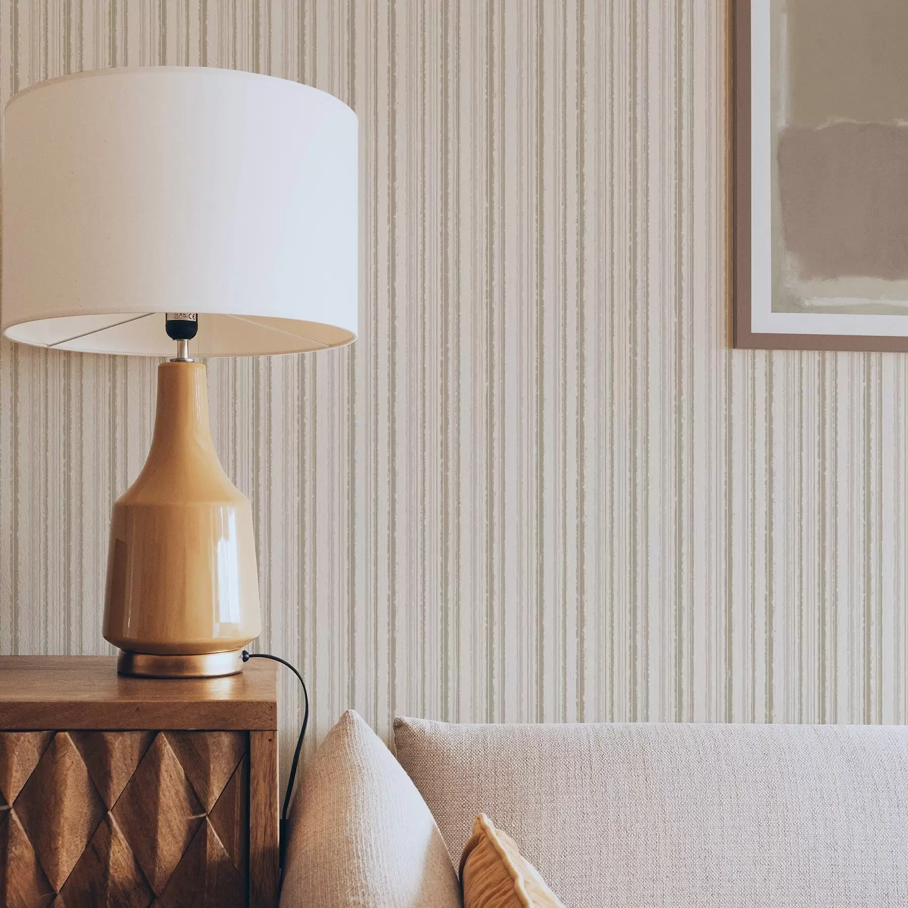 Papier peint photo Fines rayures dans les tons beige clair a00549